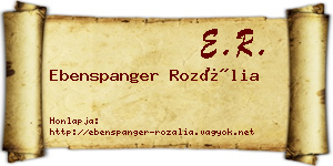 Ebenspanger Rozália névjegykártya